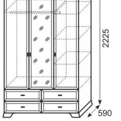 Шкаф для одежды без зеркал 3-х дв Венеция 1 бодега в Режи - rezh.mebel24.online | фото 4