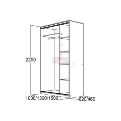 МИРАЖ 10.2 (620) Шкаф для платья и белья в Режи - rezh.mebel24.online | фото 2