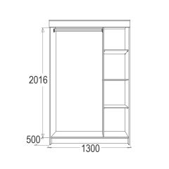 МИРАЖ 11 (1300) Шкаф для платья и белья в Режи - rezh.mebel24.online | фото 2