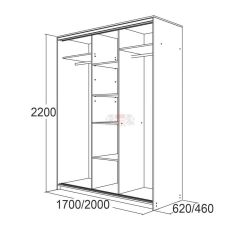 МИРАЖ 17.1 (620) 1 зеркало Шкаф для платья и белья в Режи - rezh.mebel24.online | фото 5