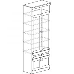 Шкаф для посуды №612 Инна Денвер темный в Режи - rezh.mebel24.online | фото 3