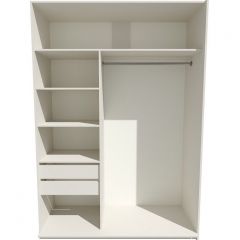 Шкаф-купе 1400 серии SOFT D1+D3+B2+PL1 (2 ящика+1штанга) профиль «Графит» в Режи - rezh.mebel24.online | фото 2