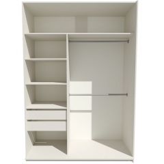 Шкаф-купе 1400 серии SOFT D6+D6+B2+PL3 (2 ящика+2штанги) профиль «Капучино» в Режи - rezh.mebel24.online | фото 3