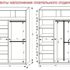 Шкаф-купе 1400 серии SOFT D8+D2+B2+PL4 (2 ящика+F обр.штанга) профиль «Графит» в Режи - rezh.mebel24.online | фото 7