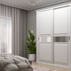Шкаф-купе 1500 серии NEW CLASSIC K2+K2+B2+PL2(2 ящика+1 штанга+1 полка) профиль «Капучино» в Режи - rezh.mebel24.online | фото
