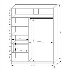 Шкаф-купе 1500 серии NEW CLASSIC K3+K3+B2+PL1 (2 ящика+1 штанга) профиль «Капучино» в Режи - rezh.mebel24.online | фото 3