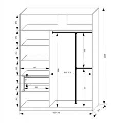 Шкаф-купе 1700 серии NEW CLASSIC K4+K4+B2+PL4 (2 ящика+F обр. штанга) профиль «Капучино» в Режи - rezh.mebel24.online | фото 3