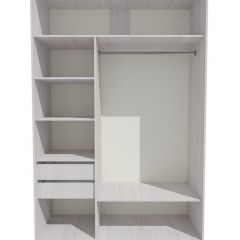 Шкаф-купе 1700 серии SILVER S1+S1+B2+PL2 (2 ящика+1 штанга+1 полка) профиль «Серебро» в Режи - rezh.mebel24.online | фото 2