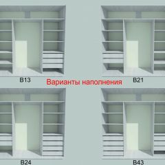 Шкаф-купе 1950 серии SILVER S3+S1+S3Z B22+PL2 (по 2 ящика лев/прав+1штанга+1 полка) профиль «Серебро» в Режи - rezh.mebel24.online | фото 5