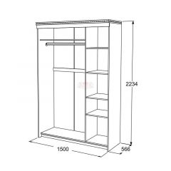 Шкаф-купе 3-х дверный Ольга-13 (1500) в Режи - rezh.mebel24.online | фото 2