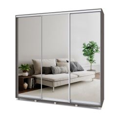 МАРТИН Шкаф-купе с зеркалами Анкор темный (2200*450) М423 в Режи - rezh.mebel24.online | фото