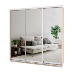 МАРТИН Шкаф-купе с зеркалами Млечный дуб (2200*450) М423 в Режи - rezh.mebel24.online | фото
