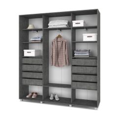МАРТИН Шкаф-купе с зеркалом Камень темный (2200*450) М422 в Режи - rezh.mebel24.online | фото 4