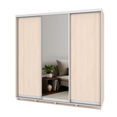 МАРТИН Шкаф-купе с зеркалом Млечный дуб (2200*450) М422 в Режи - rezh.mebel24.online | фото