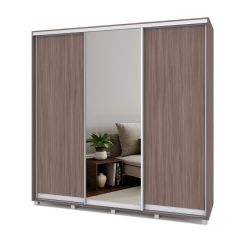 МАРТИН Шкаф-купе с зеркалом Шимо темный (2200*450) М422 в Режи - rezh.mebel24.online | фото