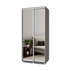 РОЛАНД Шкаф-купе с зеркалами Анкор темный (450*1000) Р403 в Режи - rezh.mebel24.online | фото