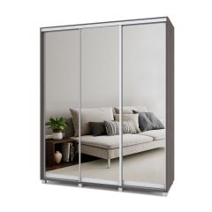 РОЛАНД Шкаф-купе с зеркалами Анкор темный (450*1800) Р483 в Режи - rezh.mebel24.online | фото