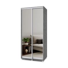 РОЛАНД Шкаф-купе с зеркалами Камень темный (450*1000) Р403 в Режи - rezh.mebel24.online | фото