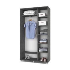 РОЛАНД Шкаф-купе с зеркалами Камень темный (450*1200) Р423 в Режи - rezh.mebel24.online | фото 3