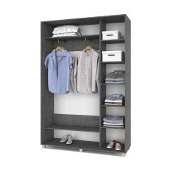 РОЛАНД Шкаф-купе с зеркалами Камень темный (450*1500) Р453 в Режи - rezh.mebel24.online | фото 3