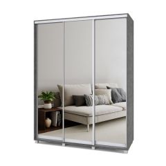 РОЛАНД Шкаф-купе с зеркалами Камень темный (450*1700) Р473 в Режи - rezh.mebel24.online | фото