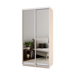РОЛАНД Шкаф-купе с зеркалами Млечный дуб (450*1100) Р413 в Режи - rezh.mebel24.online | фото 2