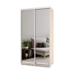 РОЛАНД Шкаф-купе с зеркалами Млечный дуб (450*1200) Р423 в Режи - rezh.mebel24.online | фото 2