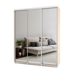 РОЛАНД Шкаф-купе с зеркалами Млечный дуб (450*1800) Р483 в Режи - rezh.mebel24.online | фото