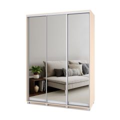 РОЛАНД Шкаф-купе с зеркалами Млечный дуб (600*1700) Р673 в Режи - rezh.mebel24.online | фото