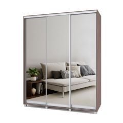 РОЛАНД Шкаф-купе с зеркалами Шимо темный (450*1800) Р483 в Режи - rezh.mebel24.online | фото
