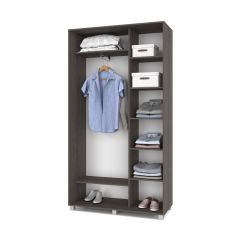 РОЛАНД Шкаф-купе с зеркалом Анкор темный (450*1200) Р422 в Режи - rezh.mebel24.online | фото 2