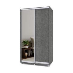 РОЛАНД Шкаф-купе с зеркалом Камень темный (450*1200) Р422 в Режи - rezh.mebel24.online | фото