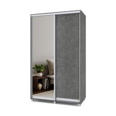 РОЛАНД Шкаф-купе с зеркалом Камень темный (450*1300) Р432 в Режи - rezh.mebel24.online | фото 2