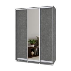 РОЛАНД Шкаф-купе с зеркалом Камень темный (450*1600) Р462 в Режи - rezh.mebel24.online | фото 2
