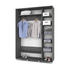 РОЛАНД Шкаф-купе с зеркалом Камень темный (450*1600) Р462 в Режи - rezh.mebel24.online | фото 3