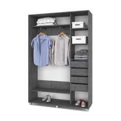 РОЛАНД Шкаф-купе с зеркалом Камень темный (450*1600) Р462 в Режи - rezh.mebel24.online | фото 5