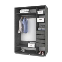 РОЛАНД Шкаф-купе с зеркалом Камень темный (600*1000) Р602 в Режи - rezh.mebel24.online | фото 4