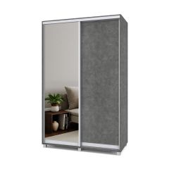 РОЛАНД Шкаф-купе с зеркалом Камень темный (600*1400) Р642 в Режи - rezh.mebel24.online | фото