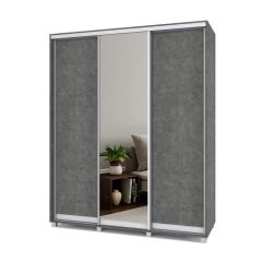 РОЛАНД Шкаф-купе с зеркалом Камень темный (600*1800) Р682 в Режи - rezh.mebel24.online | фото