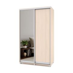 РОЛАНД Шкаф-купе с зеркалом Млечный дуб (450*1300) Р432 в Режи - rezh.mebel24.online | фото 2