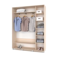 РОЛАНД Шкаф-купе с зеркалом Млечный дуб (450*1700) Р472 в Режи - rezh.mebel24.online | фото 2