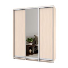 РОЛАНД Шкаф-купе с зеркалом Млечный дуб (450*1800) Р482 в Режи - rezh.mebel24.online | фото