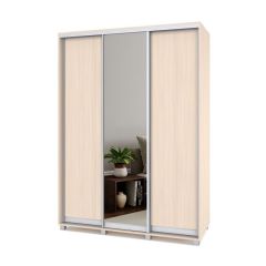 РОЛАНД Шкаф-купе с зеркалом Млечный дуб (600*1700)  Р672 в Режи - rezh.mebel24.online | фото