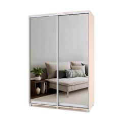 РОЛАНД Шкаф-купе с зеркалами Млечный дуб (600*1500) Р653 в Режи - rezh.mebel24.online | фото