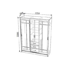 Шкаф-купе ШКП 1 (Венге/Ясень Анкор светлый) в Режи - rezh.mebel24.online | фото 3