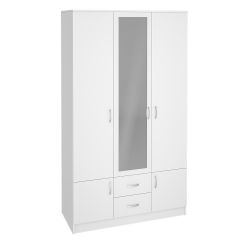 Шкаф Ронда ШК-3 с зеркалом (Белый) в Режи - rezh.mebel24.online | фото
