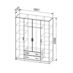 Шкаф ШК 1 (Ясень Анкор светлый) в Режи - rezh.mebel24.online | фото 2