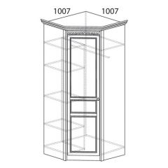 Шкаф угловой №183 "Лючия" Фасад глухой (Угол 1007*1007) Дуб оксфорд в Режи - rezh.mebel24.online | фото 2