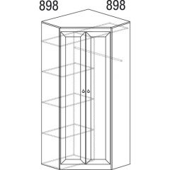 Шкаф угловой №606 Инна (угол 898*898) Денвер темный в Режи - rezh.mebel24.online | фото 3