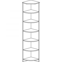 Шкаф угловой открытый №607 Инна Денвер темный в Режи - rezh.mebel24.online | фото 2